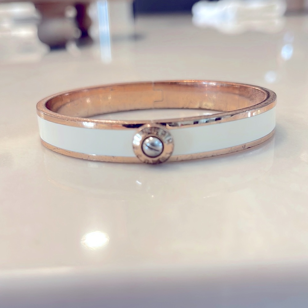 Henri Bendel White Enamel Bangle